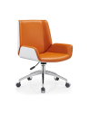 SILLON  MONACO BAJO EN TAPIZ DE CUERINA NARANJA CON ESPALDAR BLANCO