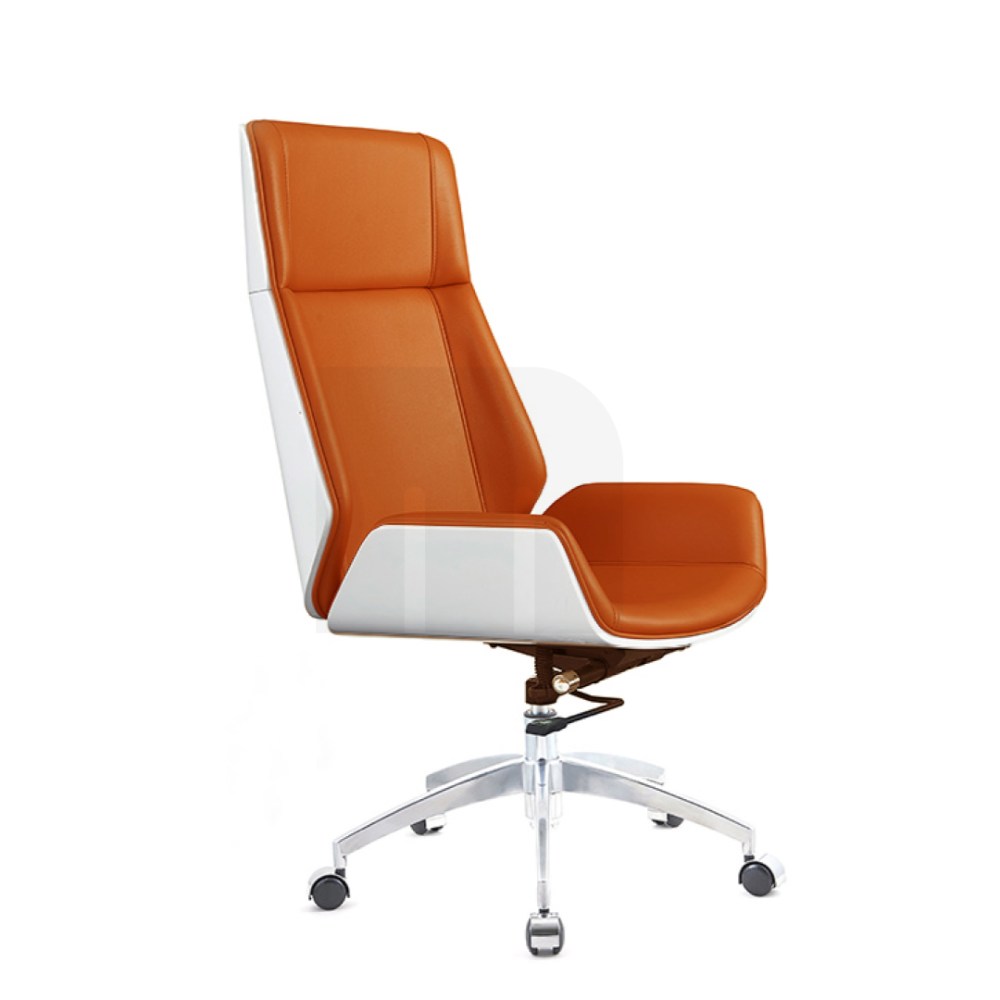 SILLON MONACO ALTO EN  NARANJA CON ESPALDAR BLANCO