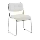 SILLA MUHA EN TAPIZ DE CUERINA BLANCA