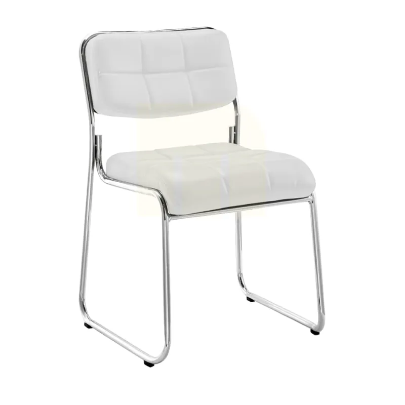 SILLA MUHA EN TAPIZ DE CUERINA BLANCA