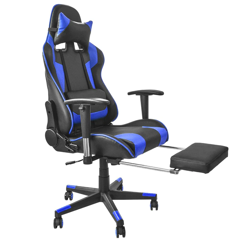 SILLON GAMER NEGRA CON AZUL