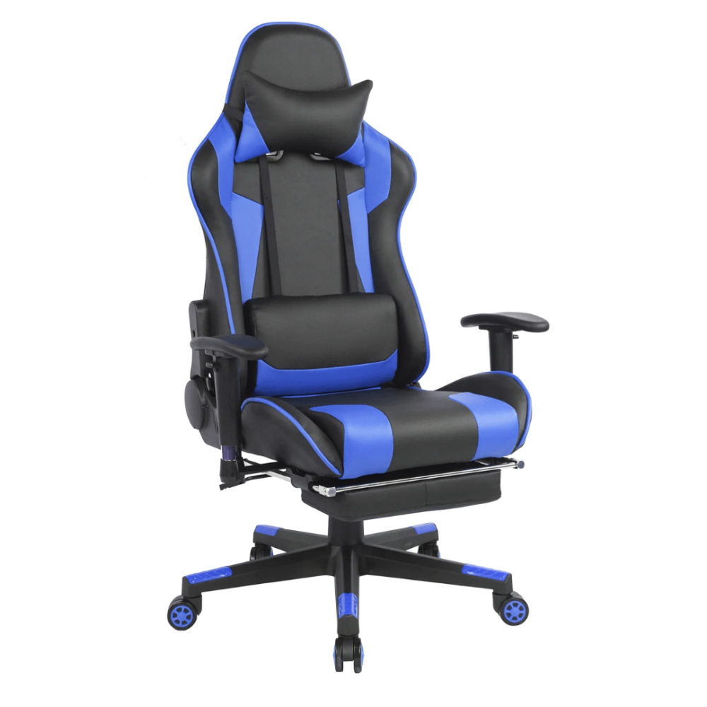 SILLON GAMER NEGRA CON AZUL