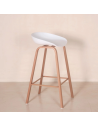 SILLA BAR GINGER BLANCO CON PATAS MADERADAS