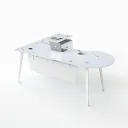 ESCRITORIO MALIBU DE CRISTAL BLANCO