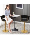 SILLA BAR KIARA NEGRA CON BASE DORADA