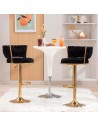 SILLA BAR KIARA NEGRA CON BASE DORADA