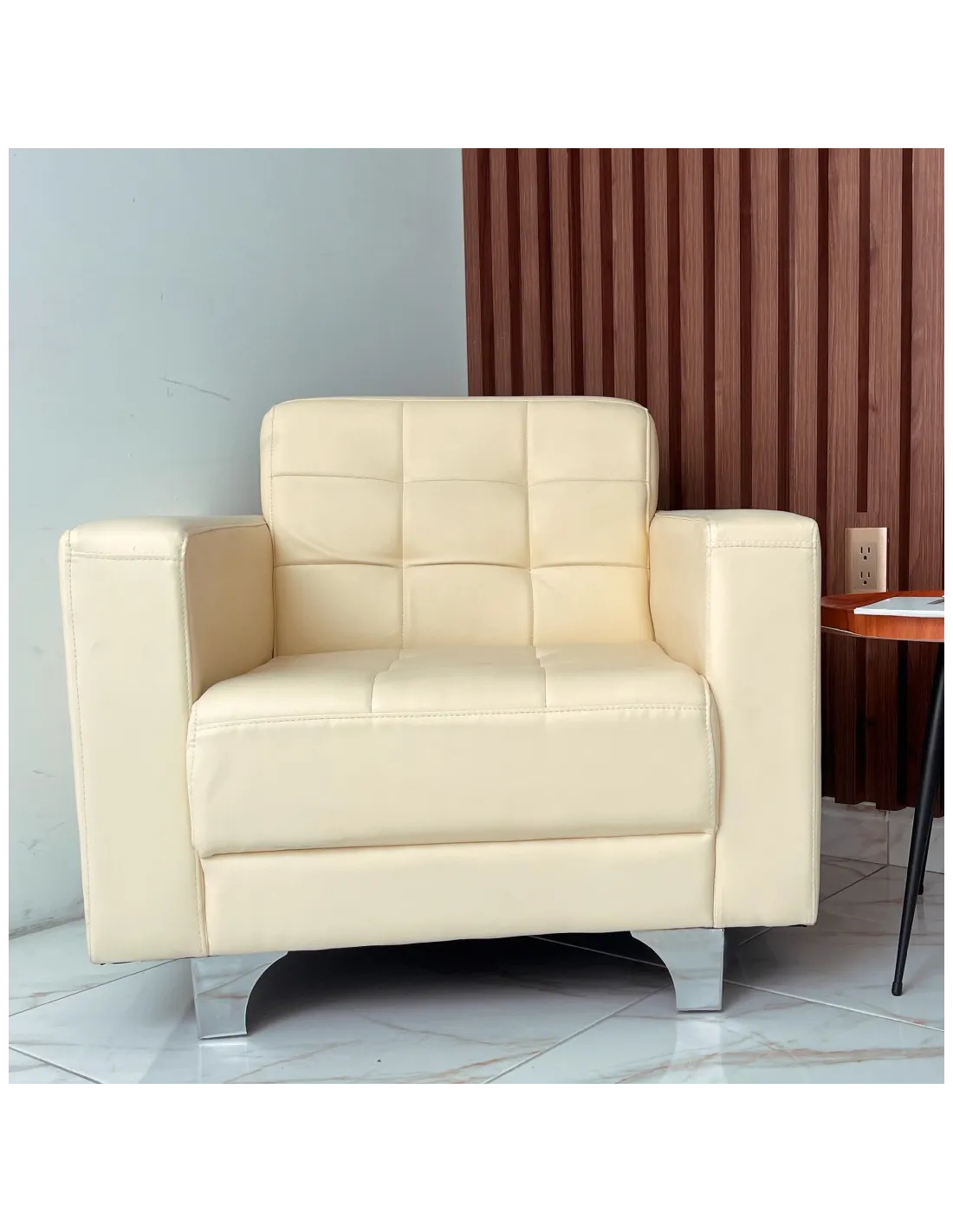 SOFA PATRICK DE 1P EN CUERINA BLANCA