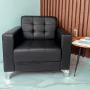 SOFA PATRICK DE 1P EN CUERINA NEGRA