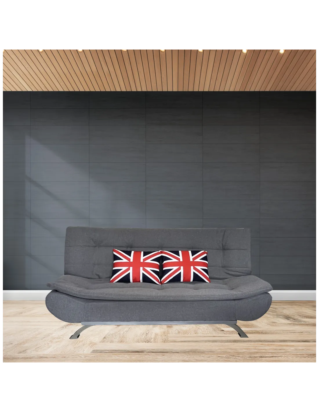 SOFA CAMA ATLANTA EN TELA GRIS