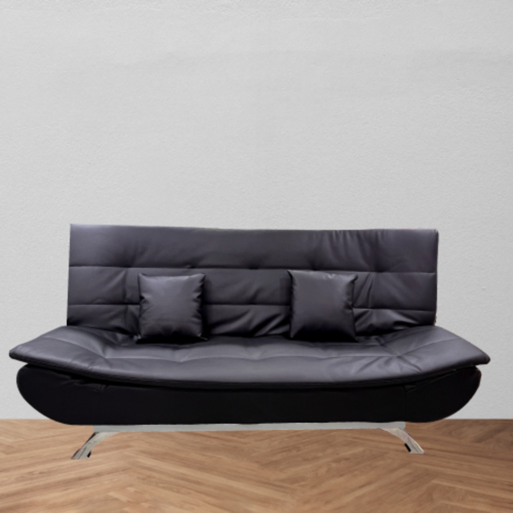 SOFA CAMA ATLANTA EN CUERINA NEGRA