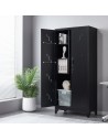 MUEBLE METALICO NEGRO PARA IMPLEMENTOS DE LIMPIEZA