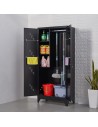 MUEBLE METALICO NEGRO PARA IMPLEMENTOS DE LIMPIEZA