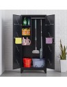 MUEBLE METALICO NEGRO PARA IMPLEMENTOS DE LIMPIEZA