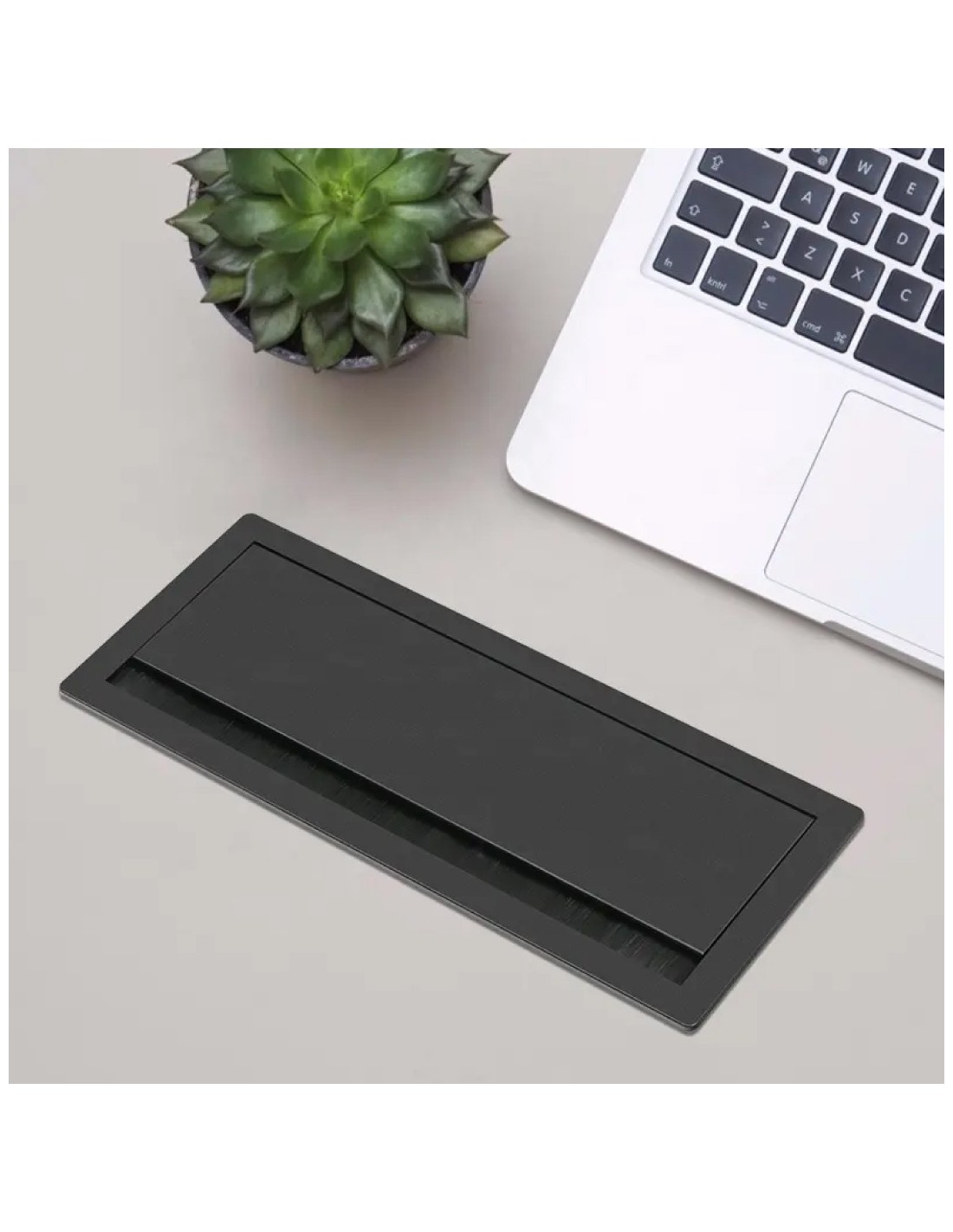 PASACABLES RECTANGULARES DE ALUMINIO NEGRO