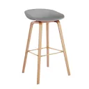 SILLA BAR GINGER GRIS CON PATAS MADERADAS