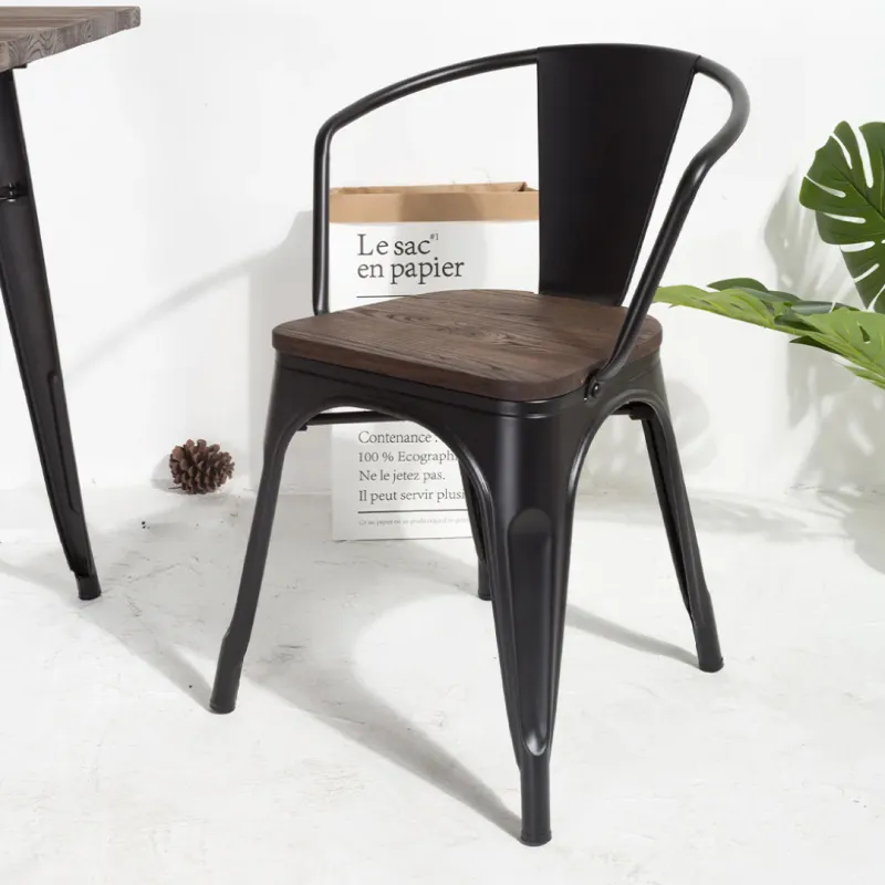 SILLA TOLIX MON  METALICA NEGRA  CON BRAZOS