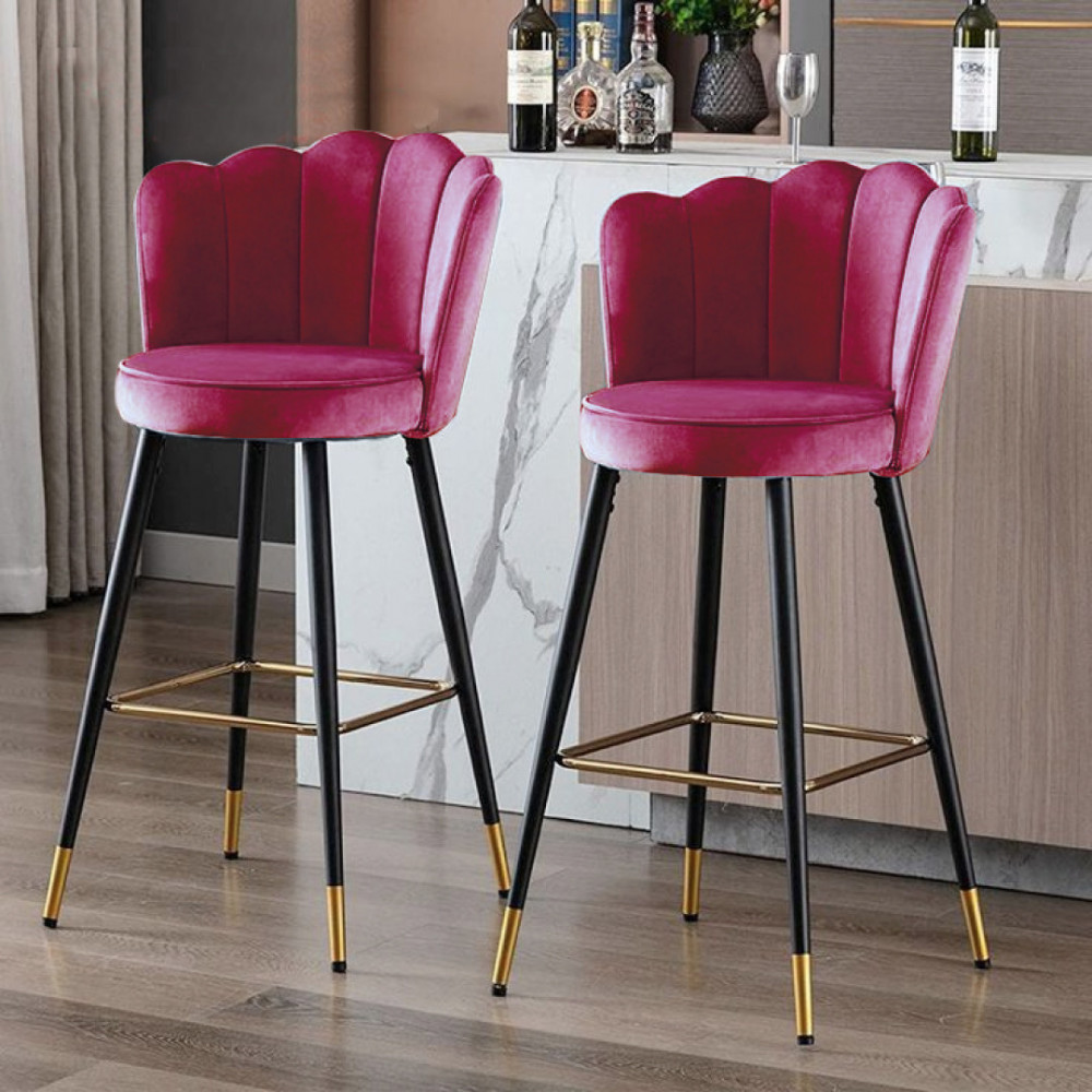 SILLA BAR TULI  TELA ROJA