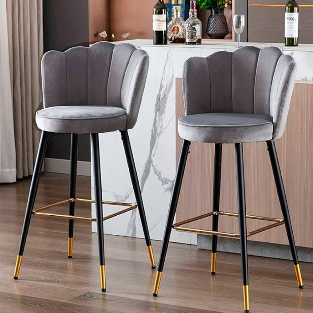 SILLA BAR TULI  TELA GRIS