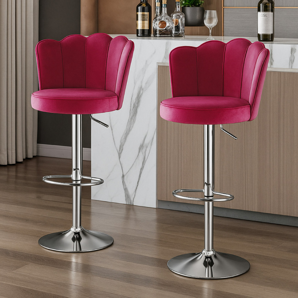 SILLA BAR TULI  TELA ROJA