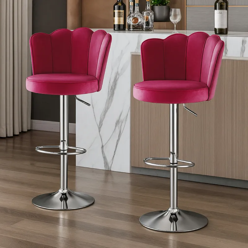 SILLA BAR TULI  TELA ROJA