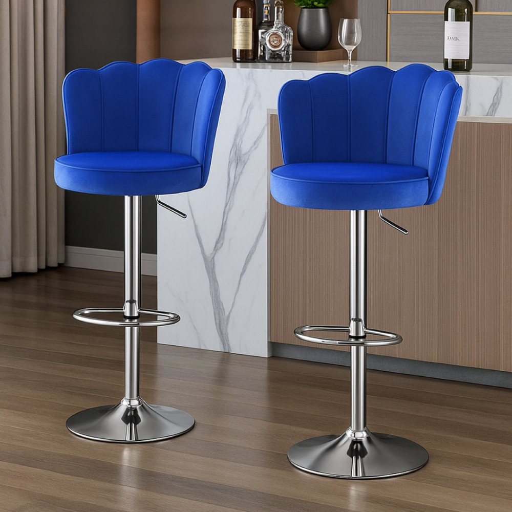 SILLA BAR TULI TELA AZUL