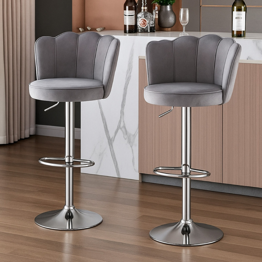 SILLA BAR TULI  TELA GRIS