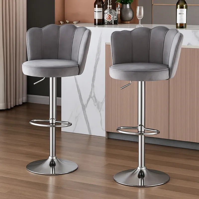 SILLA BAR TULI  TELA GRIS