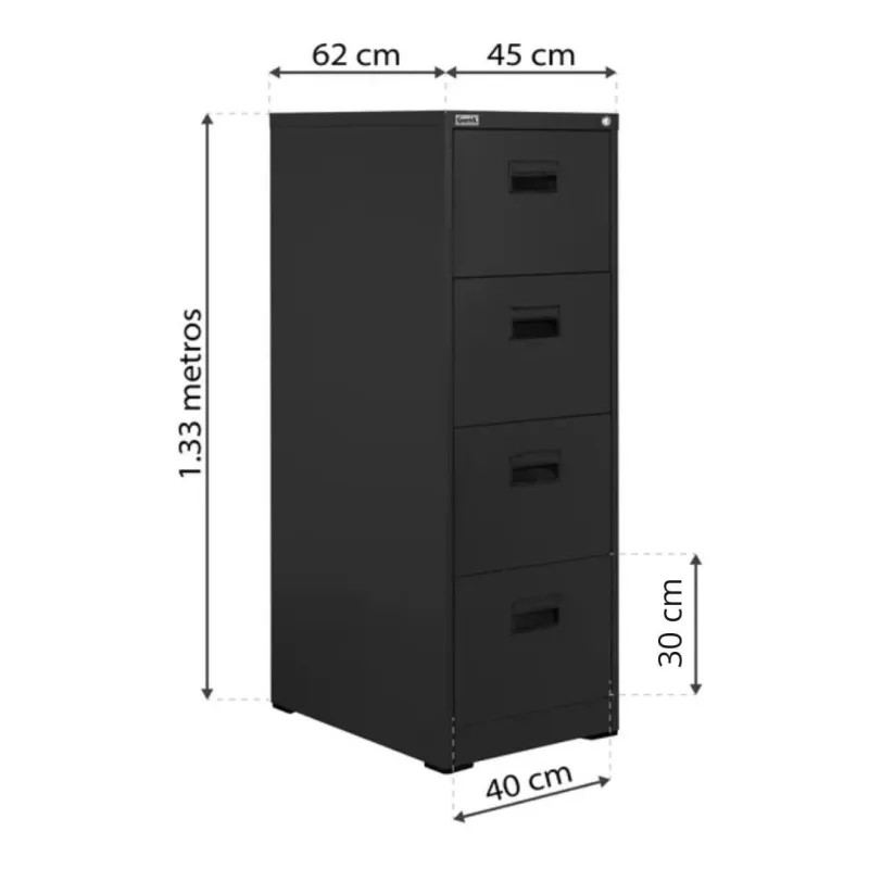 ARCHIVADOR METALICO FELIX 4 GAVETAS NEGRO