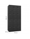 CASILLEROS METALICOS NEGRO 12 PUERTAS CON CERRADURA