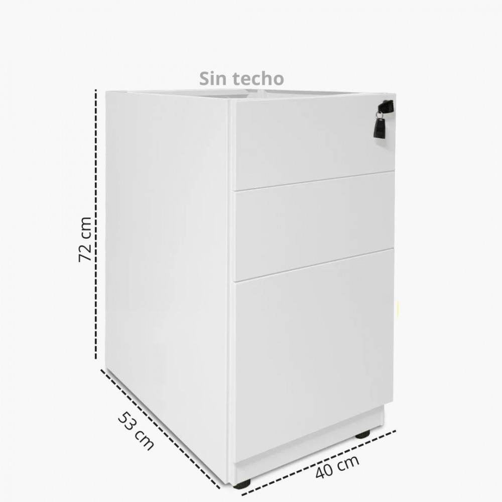 CAJONERA METALICA IMPORTADA BLANCA SIN TECHO