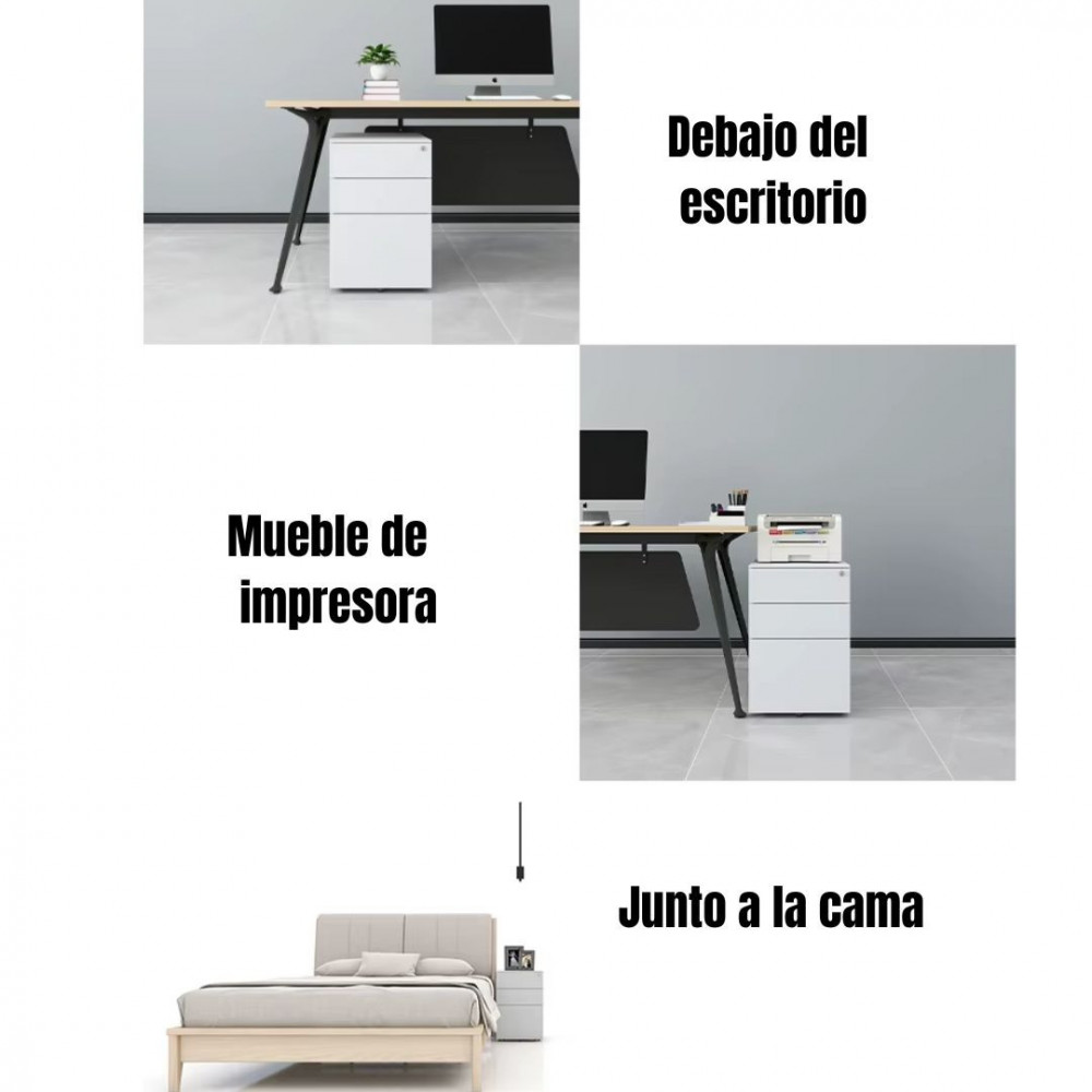 CAJONERA METALICA CON TECHO DE MADERA