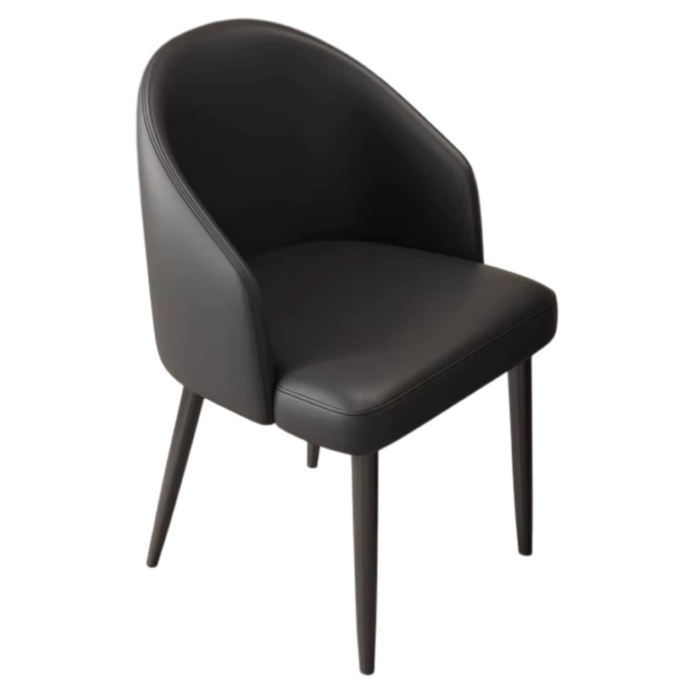 SILLA LISA TAPIZADO EN CUERINA COLOR NEGRO