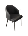 SILLA LISA TAPIZADO EN CUERINA COLOR NEGRO