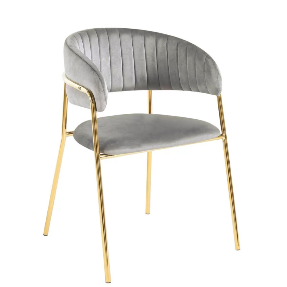 SILLA TANIA TELA VELVET GRIS