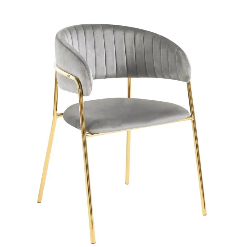 SILLA TANIA TELA VELVET GRIS