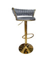 SILLA BAR KIARA GRIS CON BASE DORADA
