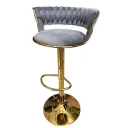 SILLA BAR KIARA GRIS CON BASE DORADA