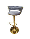 SILLA BAR KIARA GRIS CON BASE DORADA