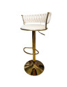 SILLA BAR KIARA BEIGE CON BASE DORADA