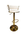 SILLA BAR KIARA BEIGE CON BASE DORADA