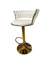 SILLA BAR KIARA BEIGE CON BASE DORADA