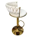 SILLA BAR KIARA BEIGE CON BASE DORADA