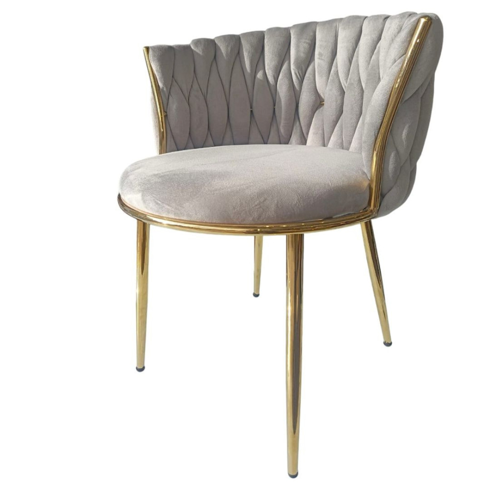 SILLA ESTEFANO TELA VELVET  GRIS