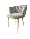 SILLA ESTEFANO TELA VELVET  GRIS