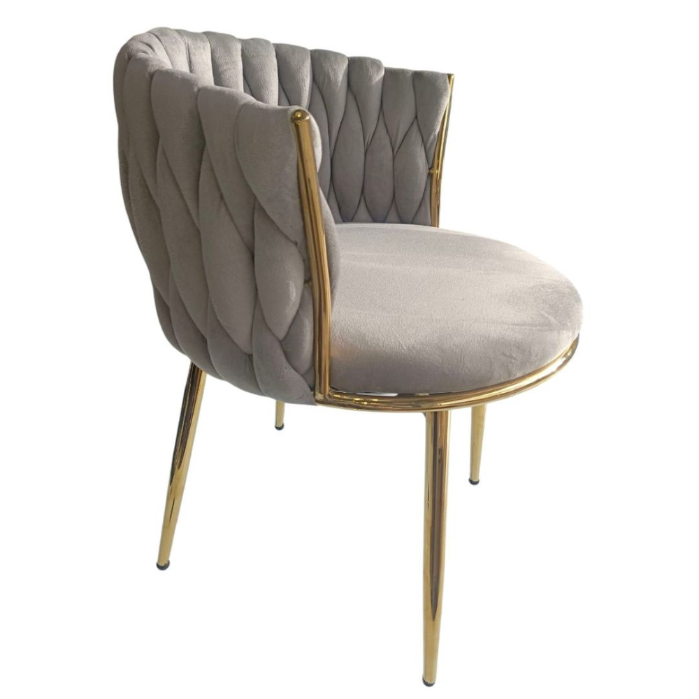 SILLA ESTEFANO TELA VELVET  GRIS