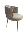 SILLA ESTEFANO TELA VELVET  GRIS