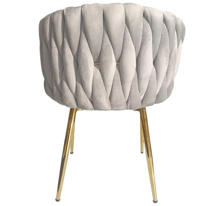 SILLA ESTEFANO TELA VELVET  GRIS