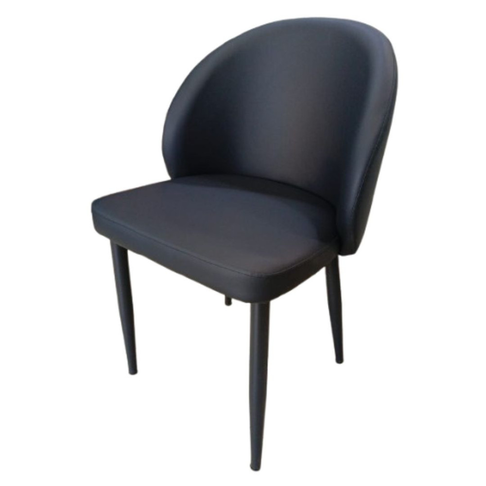 SILLA LISA TAPIZADO EN CUERINA COLOR NEGRO