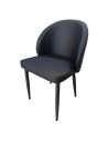 SILLA LISA TAPIZADO EN CUERINA COLOR NEGRO