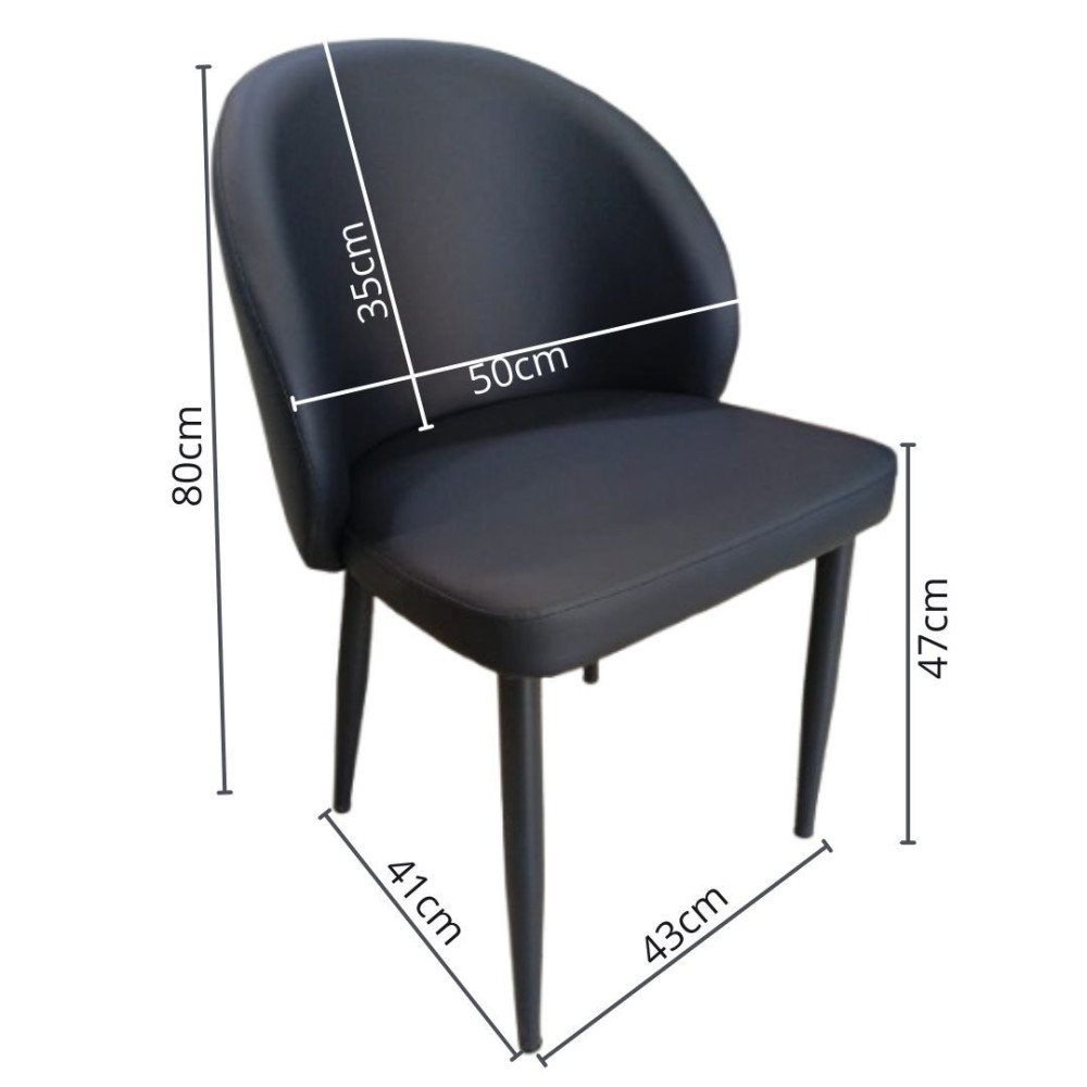 SILLA LISA TAPIZADO EN CUERINA COLOR NEGRO
